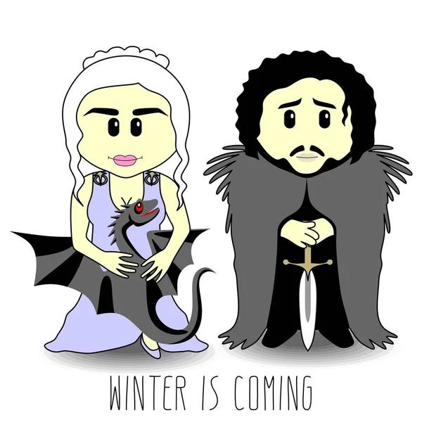 Game of Thrones personnages, dessin animé vectoriel — Image vectorielle