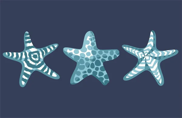 Ozdobny wzór ręcznie rysowane z starfish morza w skandynawskim stylu — Wektor stockowy