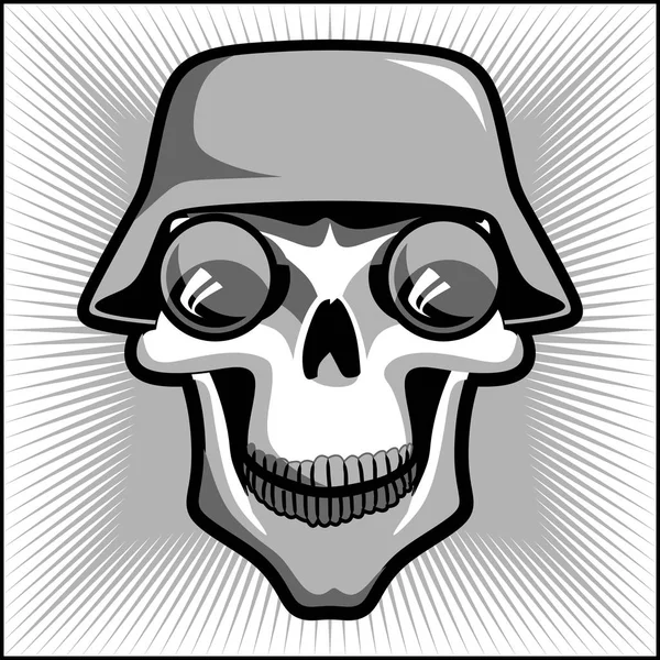 Militärischer Totenkopf — Stockvektor