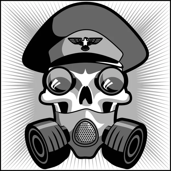 Vintage military skull Stock Vector