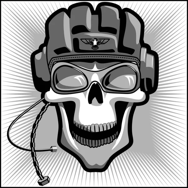 Vintage military skull Vector Graphics
