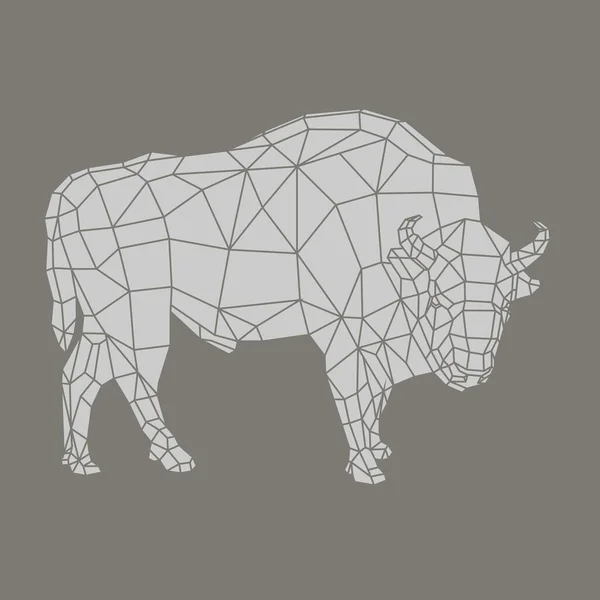 Origami de bison sauvage formes polygonales dans un style scandinave — Image vectorielle