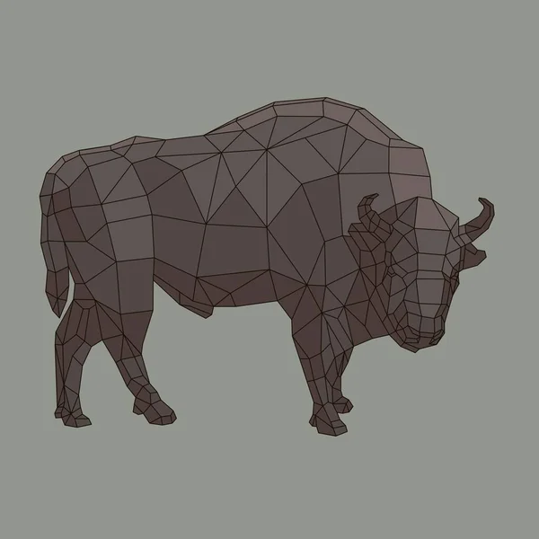 Origami de bison sauvage formes polygonales dans un style scandinave — Image vectorielle