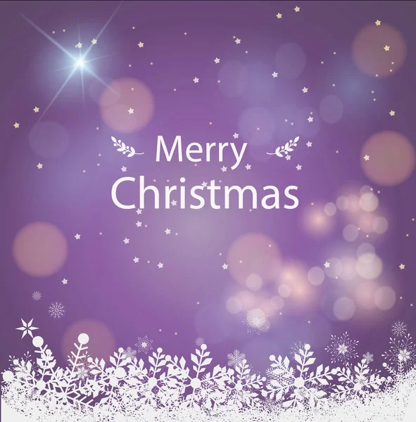 メリークリスマス。紫色の背景クリスマスの装飾. — ストックベクタ
