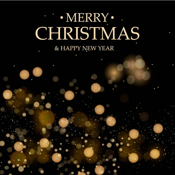 クリスマス黒背景。クリスマスの装飾。背景をぼかし. — ストックベクタ
