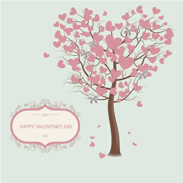 Blätter eines Baumes in Form von Herzen. Valentinstag. — Stockvektor