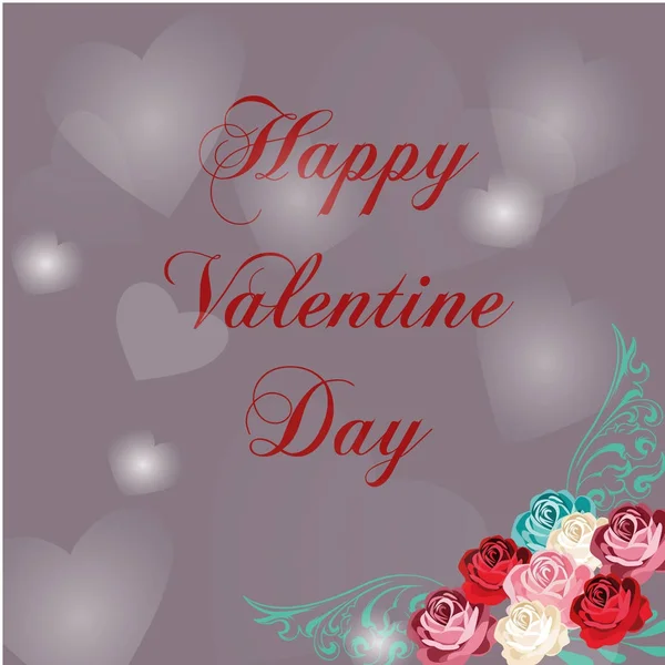 Blahopřání pro Valentines den. Pozadí s rozmazané srdce. — Stockový vektor