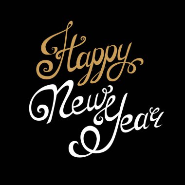 Mutlu yeni yıl yazı, el yapımı hat.