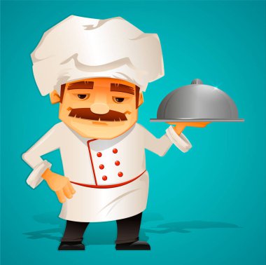 Master Chef. Aşçı. Karakter. Güzel karikatür tarzı. 