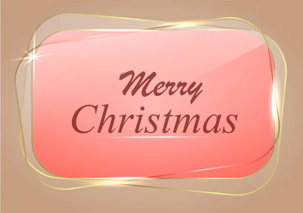 Glass banner for Merry Christmas. — Stock Vector