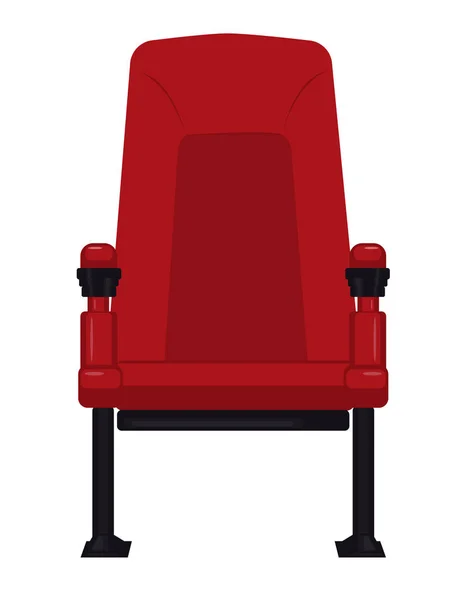 Comfortable red cinema seat for watching movies, isolated on white. — Stock Vector