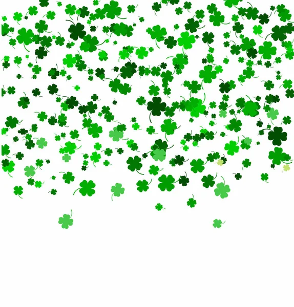 St. Patrick's Day background made of four leaf clover falling from sky. Vector illustration — Stock Vector