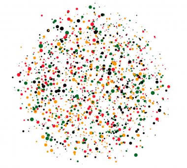 Kare beyaz şeklinde orta beyaz arka plan üzerinde renkli noktalar. Afiş için soyut renkli desen. Hisse senedi vektör