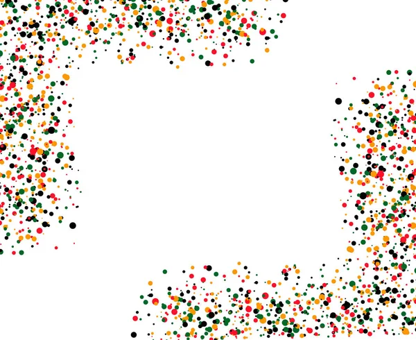 Pois colorés avec forme carrée blanche au milieu sur fond blanc. Modèle coloré abstrait pour bannière. Vecteur de stock — Image vectorielle