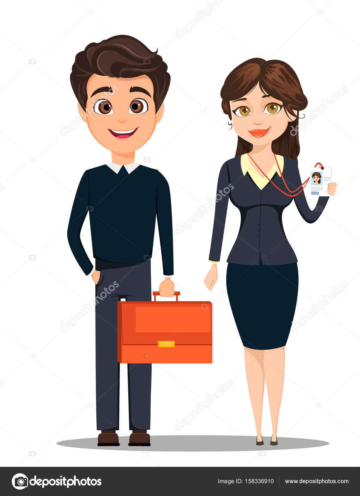 businessman and businesswoman cute