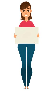 Boş işaret tutan Modern iş kadın