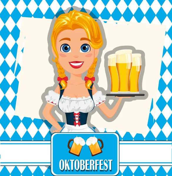 Oktoberfest vektör çizim arka plan üzerinde. Seksi kırmızı