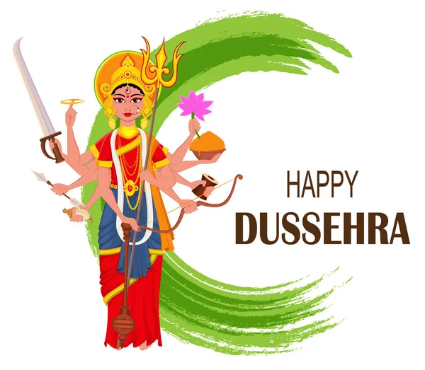 Mutlu Dussehra vektör çizim. Maa Durga soyut backgr üzerinde