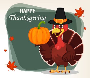 Şükran Günü tebrik kartı Hacı giyen Türkiye kuş 