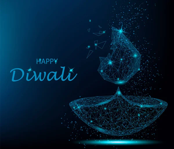 Happy diwali vector illustration. Deepavali light and fire festi — Stock Vector