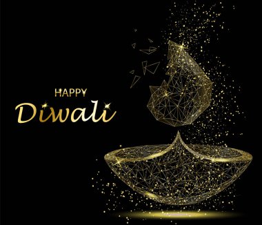 Mutlu Diwali tebrik kartı. Deepavali ışık ve yangın Festivali.