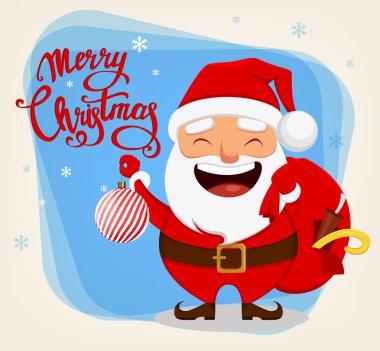 Holding Torbalı elektrikli sunar ve Selam ile kaydırma Santa gülümseyen