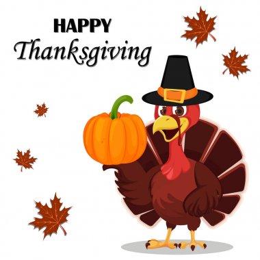 Şükran Günü tebrik kartı Hacı giyen Türkiye kuş 