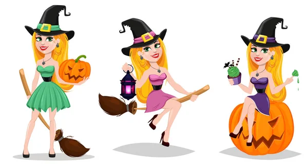 Halloween, leuke personage voor vakantie. Instellen — Stockvector