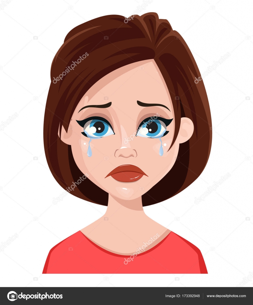 Face expression of a woman - crying. — Stock Vector © VectorKIF #173392948