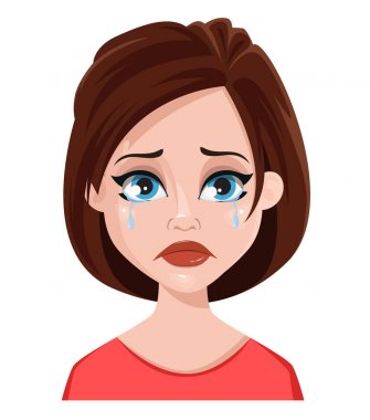 Ağlayan bir kadın - yüz ifadesi. 