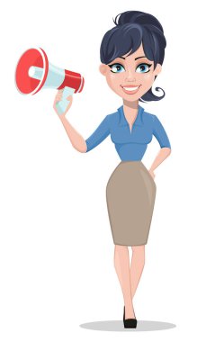 İş kadını holding hoparlör. 