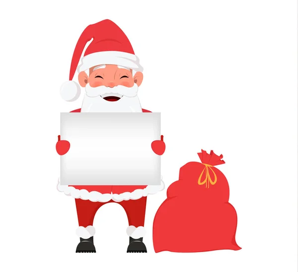 Santa mit leerem Plakat — Stockvektor