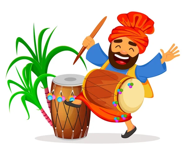 Populär vinter Punjabi folkfest Lohri — Stock vektor