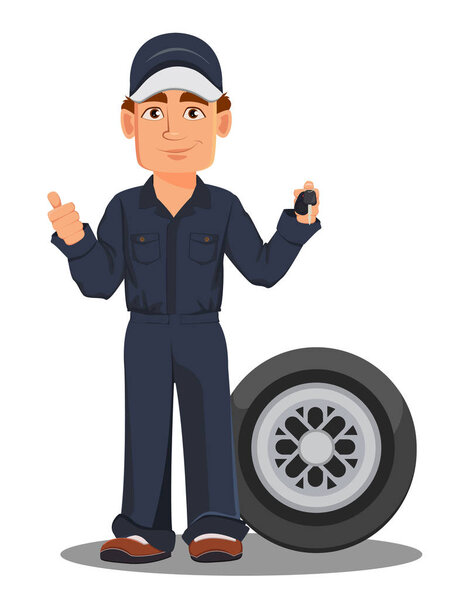 Professional auto mechanic in uniform