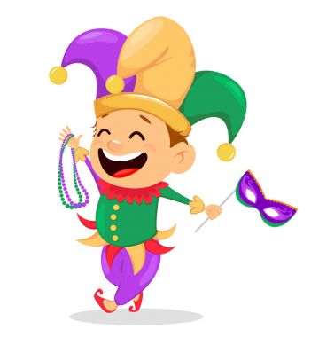 Mardi Gras şakacı holding kolye ve maske 