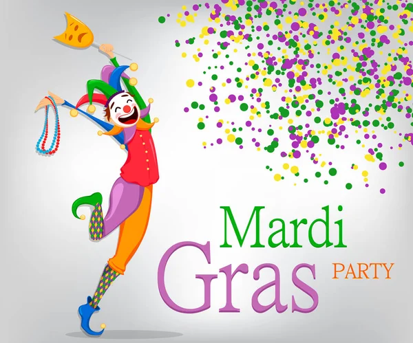 Mardi Gras şakacı maskeli — Stok Vektör