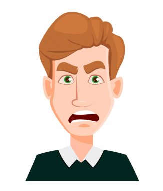 Sarışın saçlı - kızgın bir adam yüz ifadesi