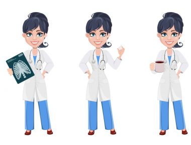 Güzel çizgi film karakteri doktor. Ayarla