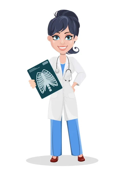 Doctora, personal médico profesional — Vector de stock