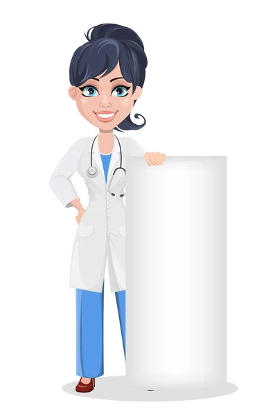 Doctora, personal médico profesional — Vector de stock