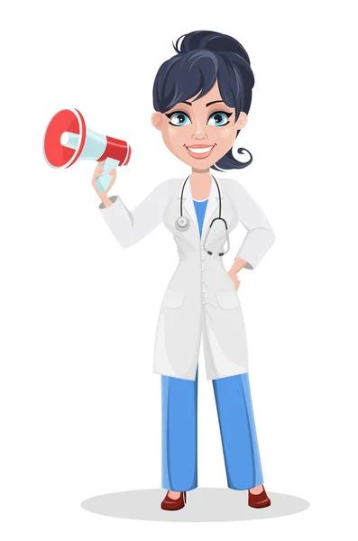 Doctor woman, professional medical staff — Stock Vector