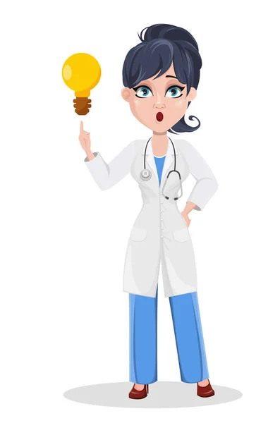 Médico mulher, pessoal médico profissional — Vetor de Stock
