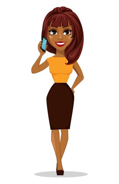 美国黑人商业女性卡通人物 — 图库矢量图片