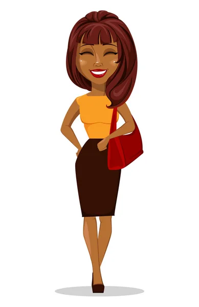 Afroamericana mujer de negocios personaje de dibujos animados — Vector de stock