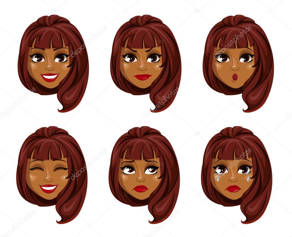 African American business woman cartoon character