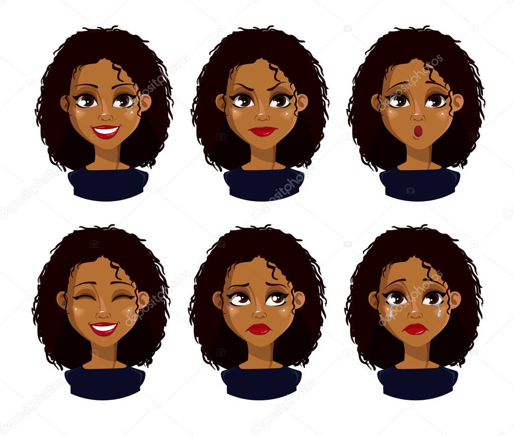 African American business woman cartoon character