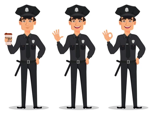 Ufficiale di polizia, poliziotto — Vettoriale Stock