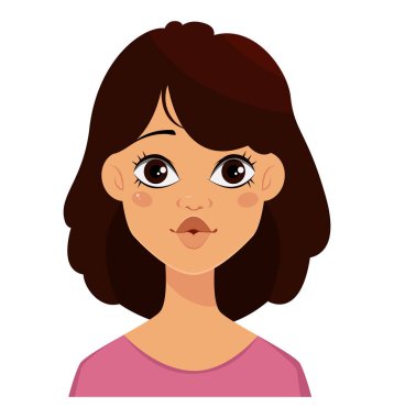 Sevimli bir kadın yüz ifadeleri