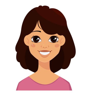 Sevimli bir kadın yüz ifadeleri