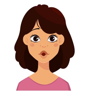 Sevimli bir kadın yüz ifadeleri